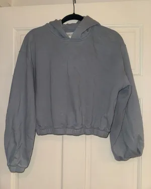 Women's Abercrombie & Fitch Cropped Hoodie Blue Size S thumbnail 1