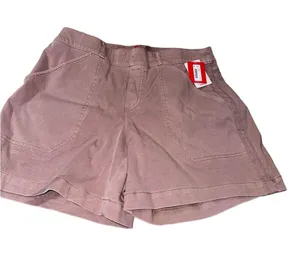 NWT SPANX Stretch Twill Shorts, 6" Mauve Mid-rise Pull-on #20358R Pockets thumbnail 3