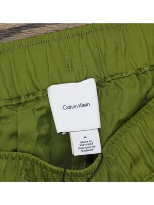 NWT Calvin Klein Womens Drawstring Wide-Leg Pants 44B932G Dark Leaves Green M thumbnail 6