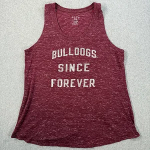 Bulldogs Since Forever Blue 84 Tank Top Women's XL Maroon Heathered Cross Back thumbnail 1