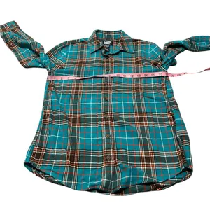 3/$15 LANDS’ END plaid flannel button down thumbnail 2