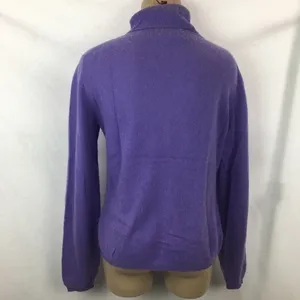 100% Cashmere Lavender Long Sleeve Turtleneck Sweater Croft & Barrow M thumbnail 5
