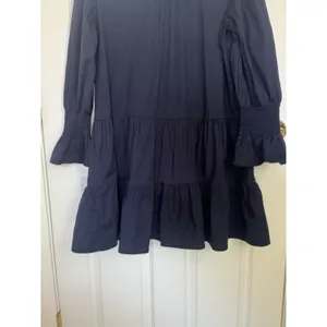Pomander Place Tuckernuck Navy Crepe Kenzo Tiered Mini Dress XL Minimal Cottage thumbnail 5