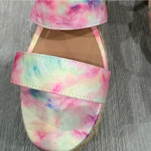 BAMBOO Multicolor Tie-Dye Wedge Sandals thumbnail 10