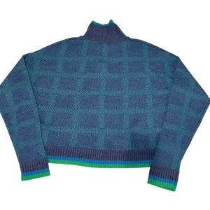 Nordstrom‎ BP Relaxed Polo Blue Teal Green Plaid Pullover Sweater XL Acrylic thumbnail 3