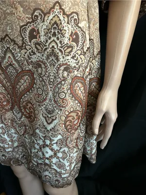Wrangler Off-Shoulder Paisley Print Dress in Beige & Brown SM NWT thumbnail 4