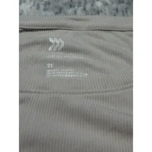 All in Motion Womens Light Beige Twist Front Long Sl. Athletic‎ Top Size 2X NWT thumbnail 2