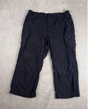 columbia pants womens cropped hiking cargo nylon pants black medium‎ thumbnail 1