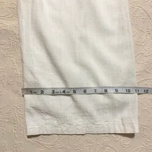 Princess Polly White Linen Blend Wide Leg Elastic Waist Pull On Lined Pants thumbnail 9