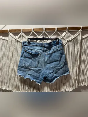 Abercrombie & Fitch Faded Blue High-Rise Cutoff Denim Shorts thumbnail 2