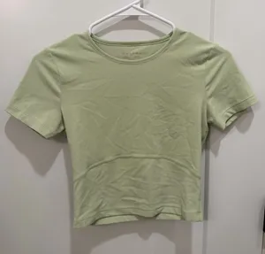Aritzia Light Sage Short Sleeve Cropped Tee thumbnail 1