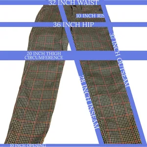 Vintage America Taupe, Red, Blue & Green Plaid Jeans (6) thumbnail 11