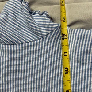 Brandy‎ Melville Navy Striped Short Sleeve Top Cotton One Size EUC thumbnail 3