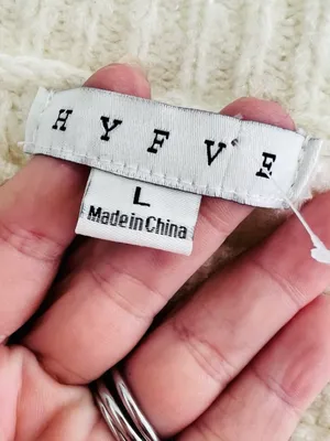 NEW HYFVE Chunky Knit Sweater Cream LARGE Women thumbnail 5