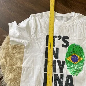 New unworn White Brazilian "It's in my DNA" Brazil Flag Graphic Print T-shirt M thumbnail 5