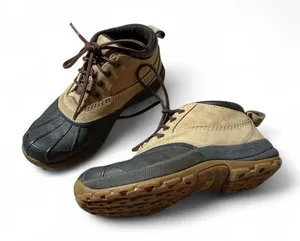 LL Bean Womens Duck‎ Boots Tan Rubber Waterproof Lace Up Size 6 thumbnail 1