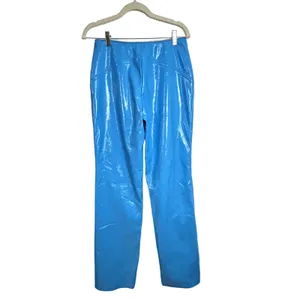 I. Am. Gia Isla Blue Zipper Pants Womens Size XS Rave Shiny Faux Leather thumbnail 6