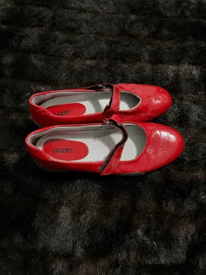 Pazzo Mary Jane Womens 8 red Leather Slip On shoes loafers thumbnail 3