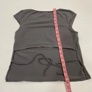 Garage Gray Scoop Neck Cap Sleeve Tee Shirt Women’s Size L thumbnail 5