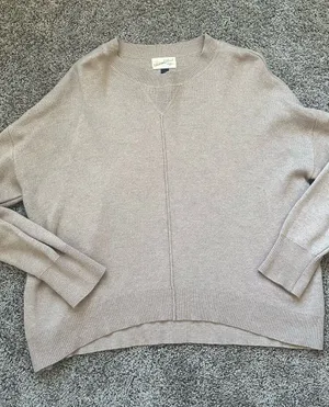 Universal Thread Taupe Crewneck Sweater thumbnail 1