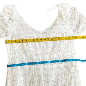 Gretchen Scott little bo peep maxi La Di Da Eyelet Cotton White dress Sz L P-8 thumbnail 14