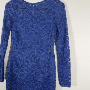 Social‎ Stories Women's Royal Blue Long Sleeve Lace Mini Dress Formal Size Small thumbnail 4