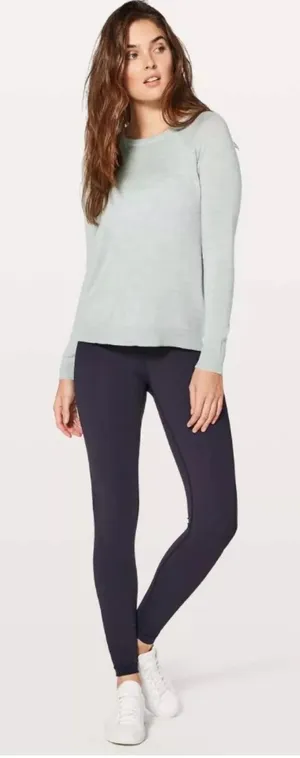 EUC Women Lululemon Gray Merino Wool Tied To You Sweater‎ SIZE 6 Lace Up Back thumbnail 1