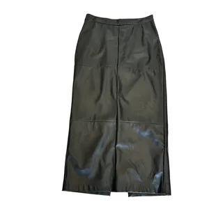 Rosetta Getty Black Faux Leather Maxi Skirt Size 8 Western Pencil Designer $300 thumbnail 7