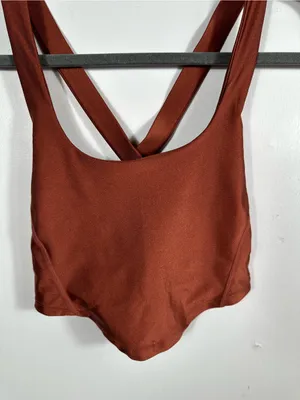 Free People Movement Shine Bright Crop Top Women’s XS Brown Built‎ Active Tank thumbnail 6