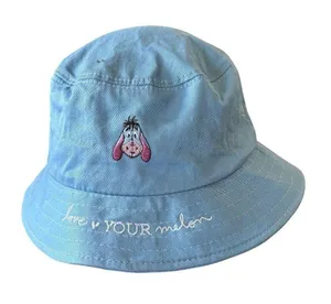 Disney Love Your Melon Blue Bucket Hat Eeyore Embroidered Adult L/XL Cotton USA thumbnail 1