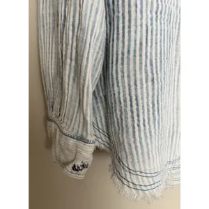 Free People We The Free Indigo Skies Blue Stripe Shirt Women's Size Small thumbnail 9