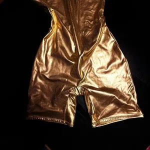 SKIMS Metallic Gold Cycle Suit Bodysuit Unitard Rare NWT Size S thumbnail 4