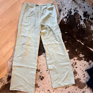EILEEN FISHER Green Flowy Wide‎ Leg Trouser Pants Size Small thumbnail 3