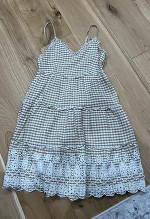 Jessica Simpson summer brown checkered dress thumbnail 1