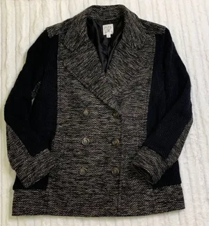 BP. from Nordstrom Black Coat Size Large‎ L Double Breasted Black & White thumbnail 1