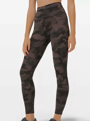 Lululemon Wunder Train High Rise Leggings Camo Size 4 thumbnail 1