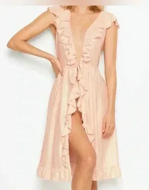Victoria's Secret raffle kimono soft pink and rose gold color NNT BEAUTIFUL IN PERSON thumbnail 1