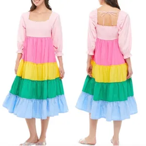 CROWN & IVY Rainbow Striped Maxi Dress thumbnail 2