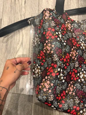 Floral Purse Pocketbook Handbag Tote Bag w/ Straps thumbnail 6