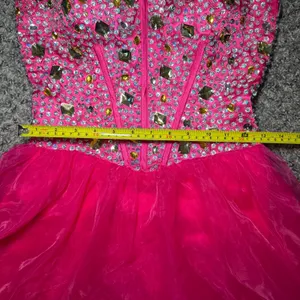 Dress Women Size 4 Strapless Evening Gown Pink Multicolor Rhinestone Gala thumbnail 7
