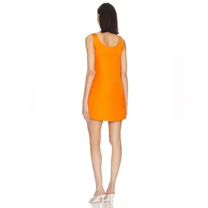 FRAME Micro Flare Mini Dress in Nectarine NWT thumbnail 2