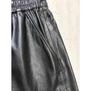Good American Faux Leather Shorts Women 3 Black Elastic Waist Drawstring Pockets thumbnail 6