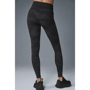 Alo Yoga High Waist Camo Vapor Leggings Black Camouflage Size S thumbnail 3