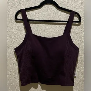 Lululemon NWT Align Lace Panel Tank Top Black Plum Size XL B/C Cup thumbnail 7