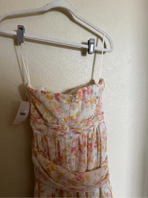 Birdy Grey Grace Convertible Dress with slit in Chiffon Pressed Floral sz S NEW thumbnail 9