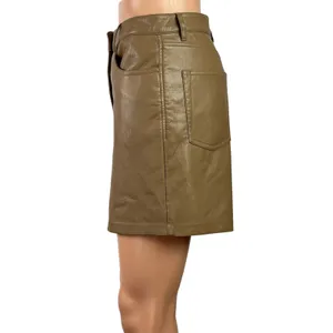 Aritzia Wilfred Womens Brown Faux Vegan Leather High Waisted Mini Shorts Size 8 thumbnail 2