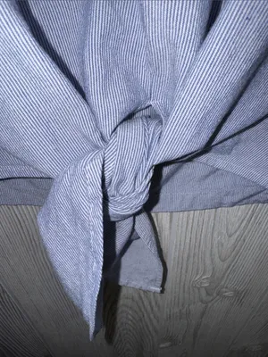 Madewell Dusty Blue Front-Tie Crop Top thumbnail 5