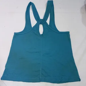 Y2K Vintage Aeropostale Blue Green Embroidered‎ Logo Cross Cross Tank Top thumbnail 9