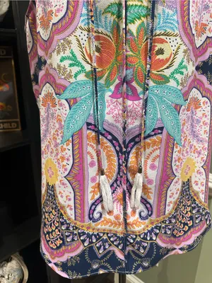 Rose + Olive Boho Paisley Sleeveless Blouse – Size Large thumbnail 5