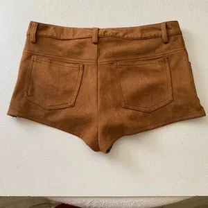 Windsor Brown Faux Suede Micro Shorts Y2K Low Rise Clubwear S thumbnail 3